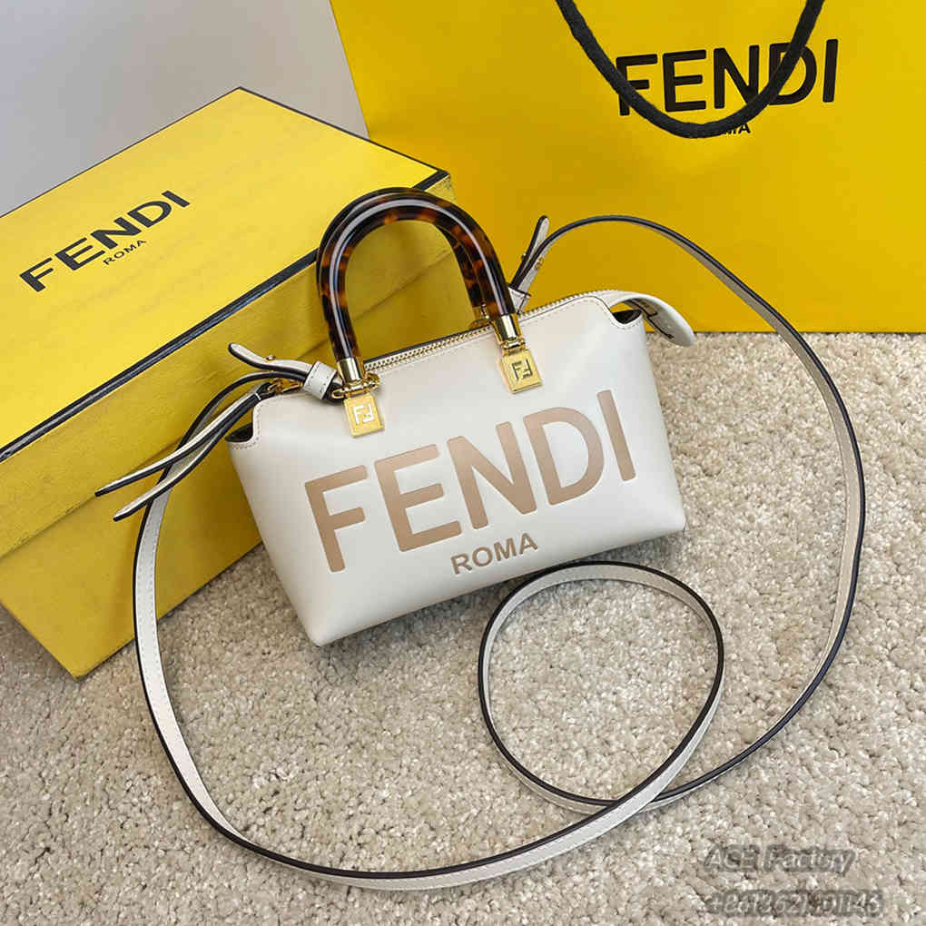 FENDI By The Way Mini Boston Handbag Shoulder Bag ROMA Casual Fashion Handle Tote Luxury Designer Mirror Quality 20cm