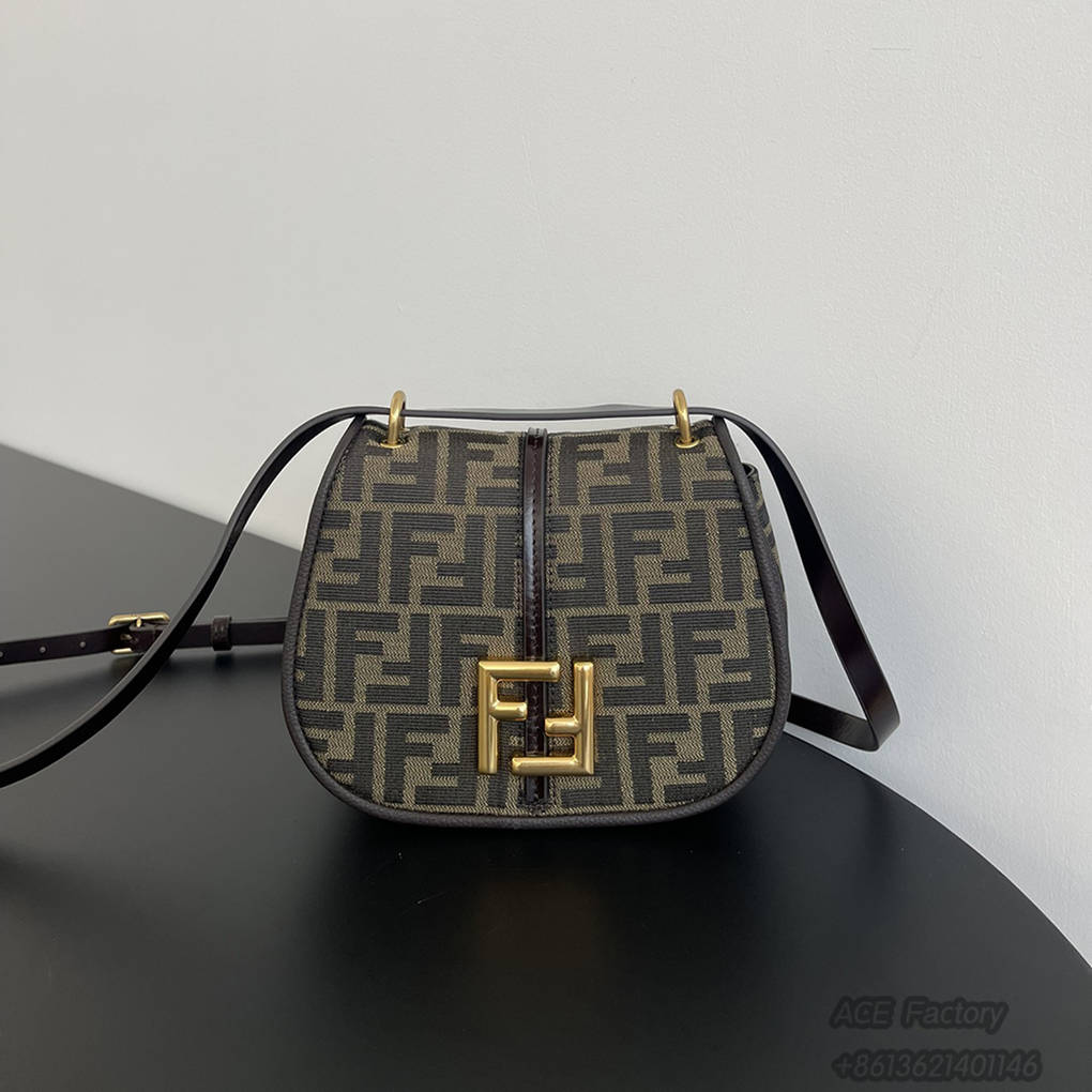 FENDI C'mon Saddle Bag Handbag Shoulder Bag ROMA Casual Fashion Underarm FF Handbag Luxury Designer Mirror Quality 21cm