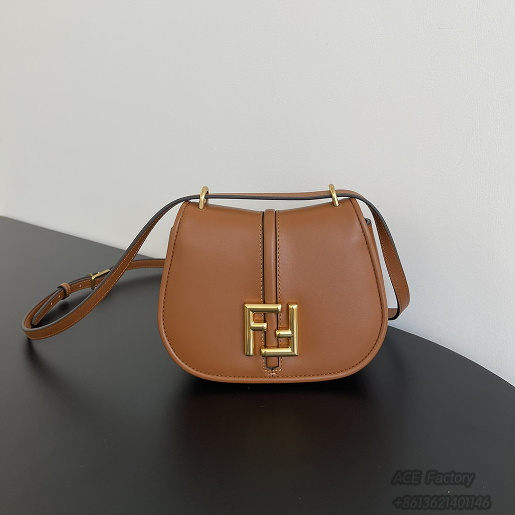 FENDI C'mon Saddle Bag Handbag Shoulder Bag ROMA Casual Fashion Underarm FF Handbag Luxury Designer Mirror Quality 21cm