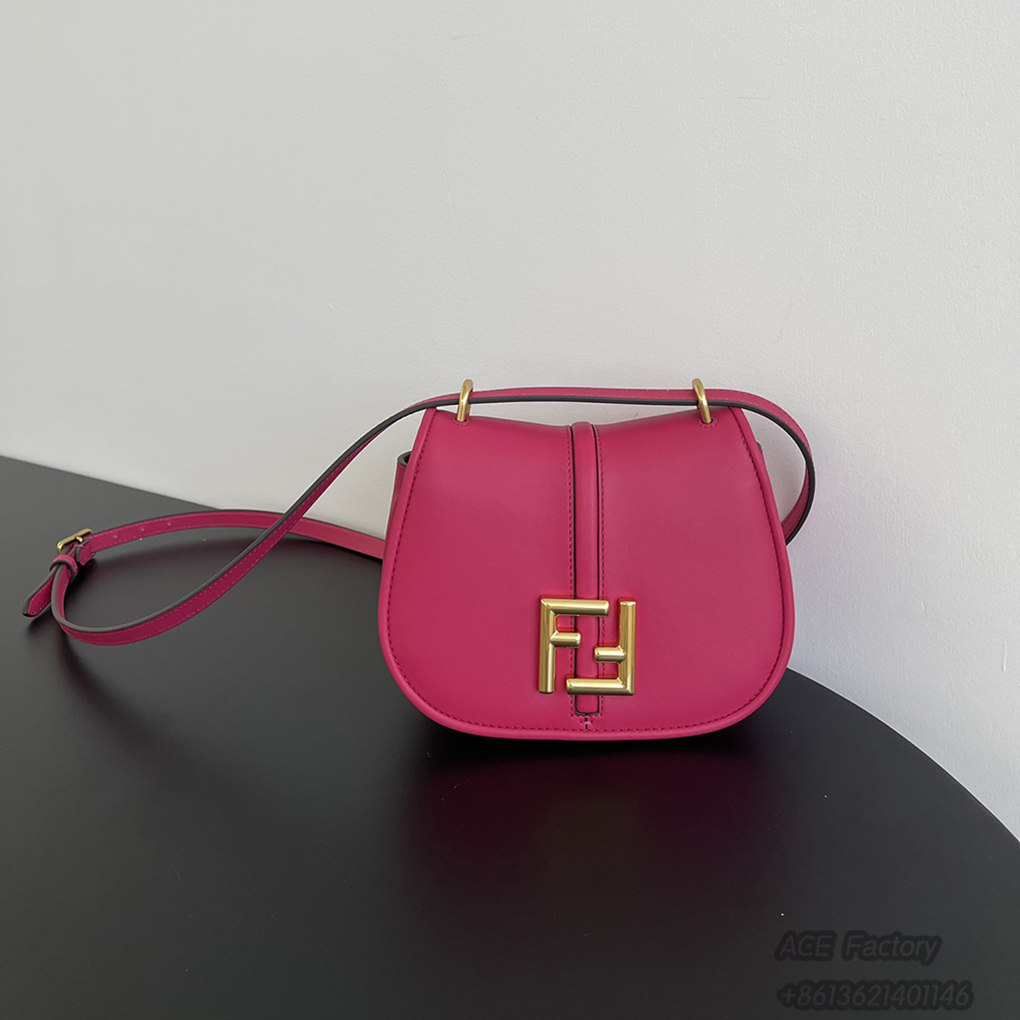 FENDI C'mon Saddle Bag Handbag Shoulder Bag ROMA Casual Fashion Underarm FF Handbag Luxury Designer Mirror Quality 21cm