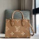 Louis Vuitton Onthego Pm Tote Monogram Reverse Canvas Leather M46373 9a Mirror Quality Version 25cm