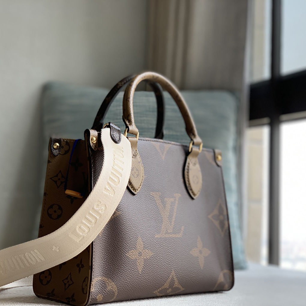 Louis Vuitton Onthego Pm Tote Monogram Reverse Canvas Leather M46373 9a Mirror Quality Version 25cm