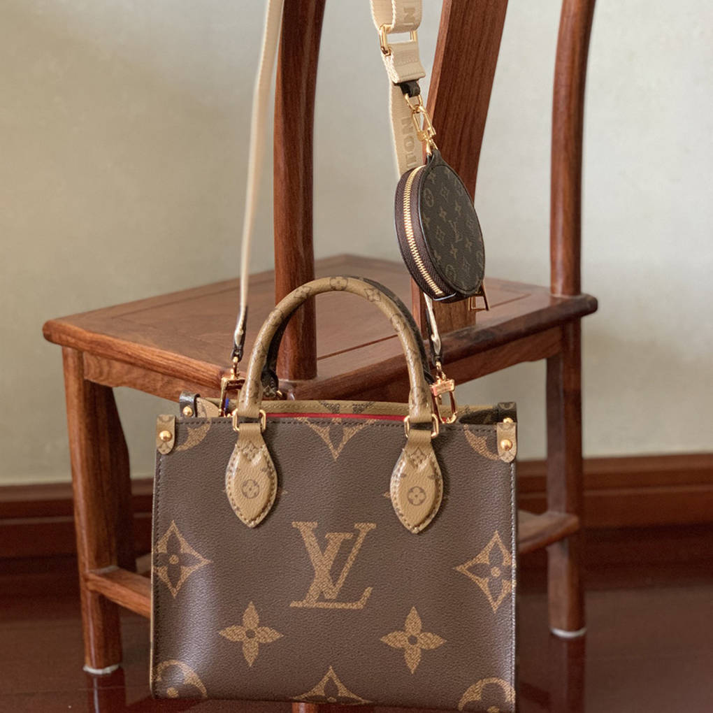 Louis Vuitton Onthego Pm Tote Monogram Reverse Canvas Leather M46373 9a Mirror Quality Version 25cm