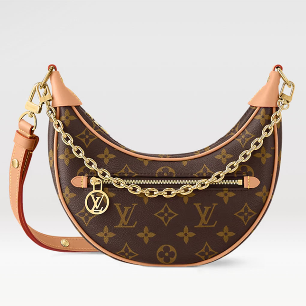 Loop Handbag Nicolas GhesquièRe Croissant Lv Circle Louis Vuitton Luxury Design 9a High Quality Version Monogram Cowhide Embossed Ostrich Pattern Crescent Pea Shoulder Bag  M24846 M81098 