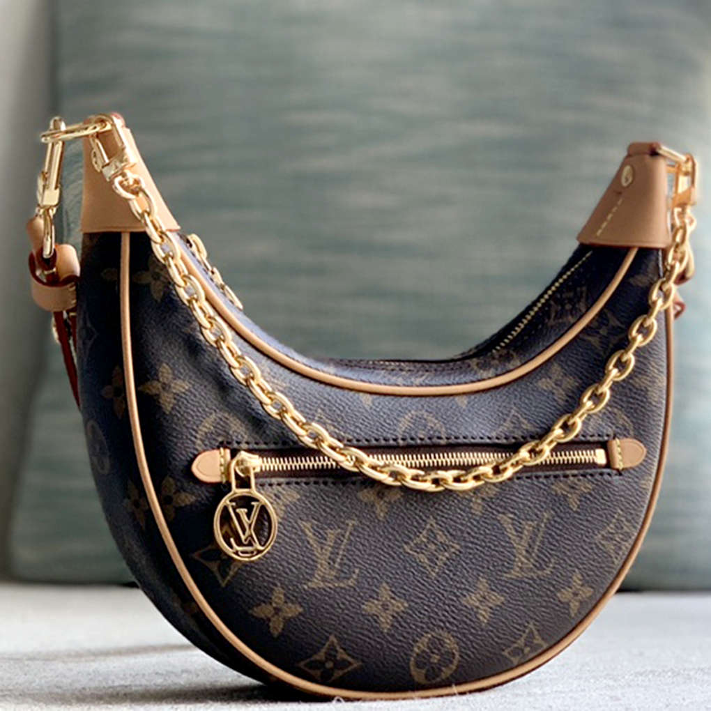 Loop Handbag Nicolas GhesquièRe Croissant Lv Circle Louis Vuitton Luxury Design 9a High Quality Version Monogram Cowhide Embossed Ostrich Pattern Crescent Pea Shoulder Bag  M24846 M81098 