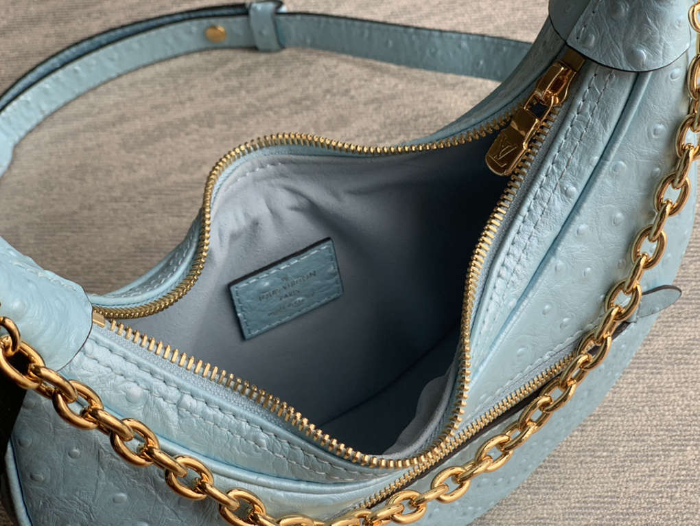 Loop Handbag Nicolas GhesquièRe Croissant Lv Circle Louis Vuitton Luxury Design 9a High Quality Version Monogram Cowhide Embossed Ostrich Pattern Crescent Pea Shoulder Bag  M24846 M81098 