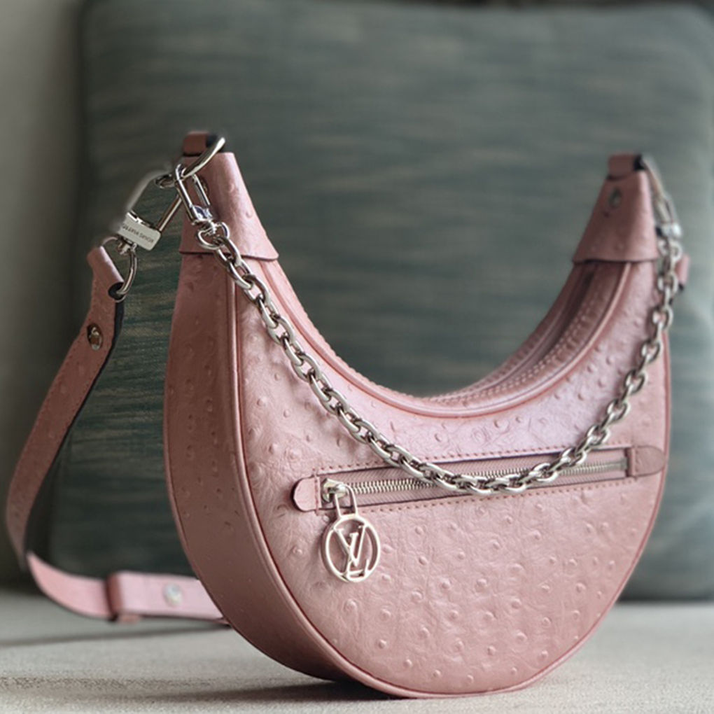 Loop Handbag Nicolas GhesquièRe Croissant Lv Circle Louis Vuitton Luxury Design 9a High Quality Version Monogram Cowhide Embossed Ostrich Pattern Crescent Pea Shoulder Bag  M24846 M81098 